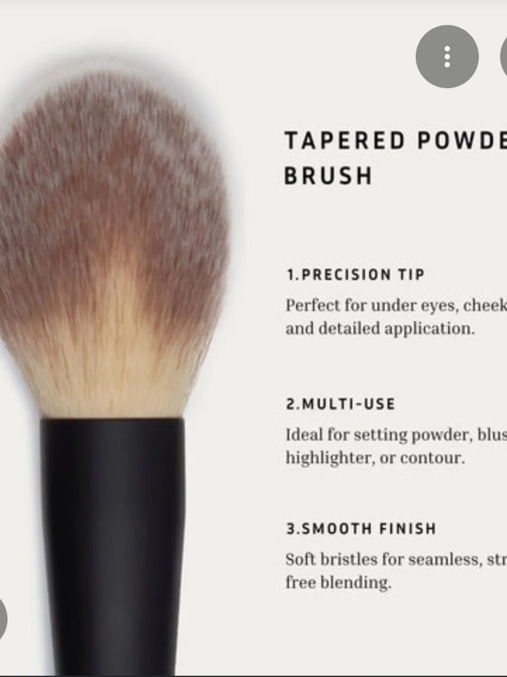 Lithe Beauty Bronzer & Tapered Powder Brush Set - Black Ergonomic Handles BNIB